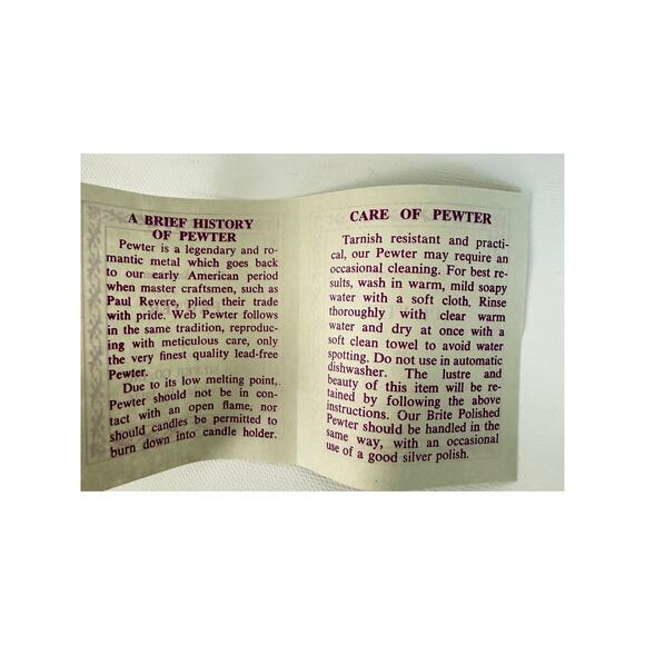 Early American Pewter Candle Snuffer Web Silver Co Philadelphia 4" New in Box - Picture 6 of 9